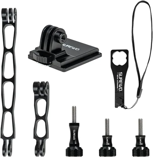 Miniatura 8 de Montura de Aluminio NVG Compatible con GoPro Hero 13/12/11/10/9/8/7/6/5 Negra, Montura NVG de Casco Táctico Compatible con DJI Osmo Action 5