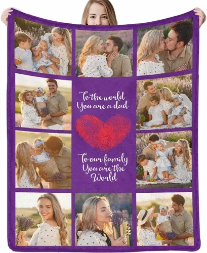 Miniatura 8 de Manta personalizada para el Día del Padre, regalo de hija, hijo, esposa, manta con imagen personalizada para papá, manta con imagen personalizada