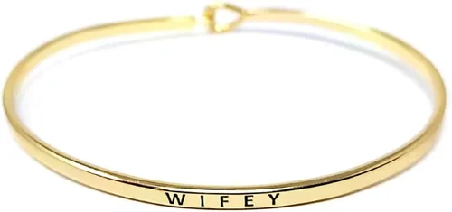 Miniatura 10 de By you - Brazalete con gancho, pulsera delgada grabada con un mensaje positivo e inspirador