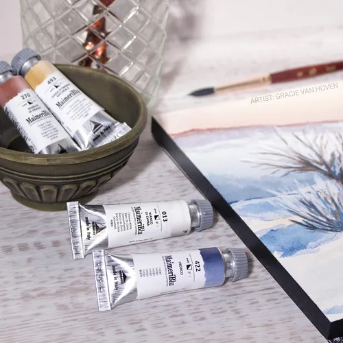 Miniatura 6 de Maimeri Blu - Pintura de acuarela profesional PG17 de un solo pigmento (0.4 fl oz), color verde savia PG17, tubo de pintura de acuarela transparente