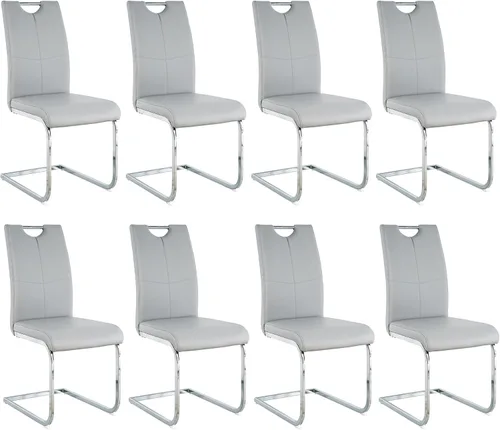 Miniatura 30 de Juego de sillas de comedor modernas (2 unidades) de piel sintética PU con respaldo alto tapizadas con patas doradas de metal para cocina y comedor