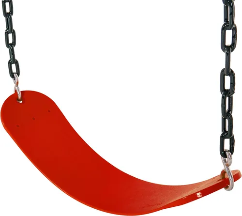 Jack & June - Columpio de cinturón rojo con cadenas de 80 pulgadas para altura de cubierta de 5 pies y 6 pies