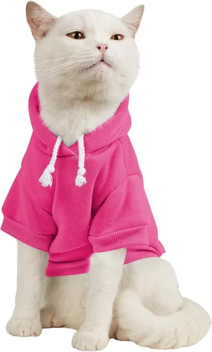 Miniatura 11 de QWINEE Sudadera Básica con Capucha para Perro Suéter para Cachorro Disfraces Cálidos para Gato Ropa para Mascotas para Chihuahua Cachorro Gatito