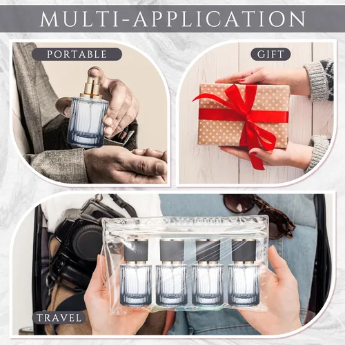 Miniatura 5 de Teenyyou 12 botellas de perfume de vidrio vacías de 30/50/3.4 fl oz a granel para fabricantes de perfumes, botellas de colonia atomizadoras Negro