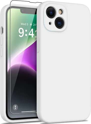Miniatura 34 de DEENAKIN Funda compatible con iPhone 14 Plus con protector de pantalla, funda mejorada para cámara, goma de gel de silicona suave probada contra