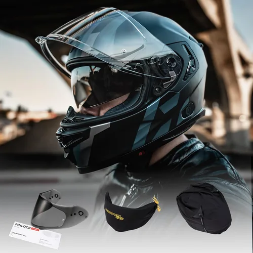 Miniatura 5 de ScorpionEXO Eclipse - Casco de motocicleta de cara completa con escudo listo para Pinlock, bolsillos para altavoces listos para Bluetooth, serie