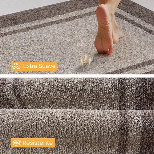 Miniatura 4 de anllugs Alfombras de cocina de 24 x 36 pulgadas, antideslizantes, lavables a máquina, tapetes absorbentes y cómodos para cocina, fregadero, Beige