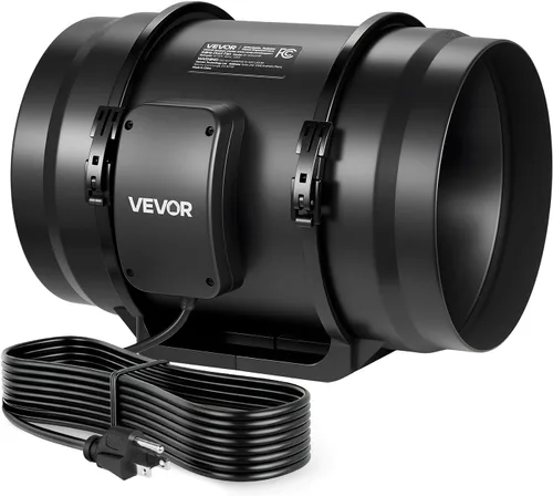 Miniatura 17 de VEVOR Kit de filtración de aire de 4 pulgadas, ventilador de conducto en línea de 180 CFM con controlador de velocidad, filtro de carbono y sistema