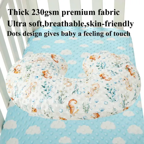 Miniatura 6 de Set de fundas para almohada de lactancia Dot 2 piezas, fundas ultra suaves compatibles con almohada Boppy, almohada estándar para bebé niño niña