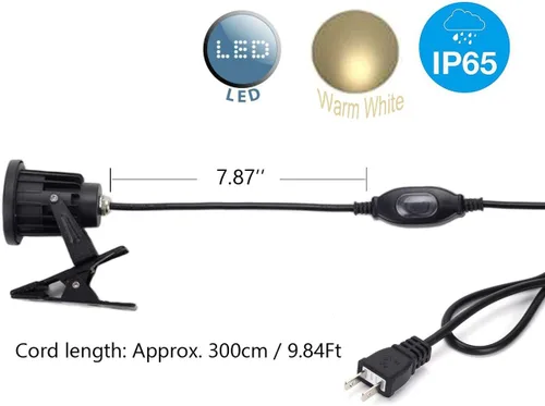 Miniatura 2 de Kiven 1 unids LED clip en luz al aire libre IP65 impermeable 3000 K blanco cálido letrero pizarra iluminación ajustable escritorio brazo lámpara