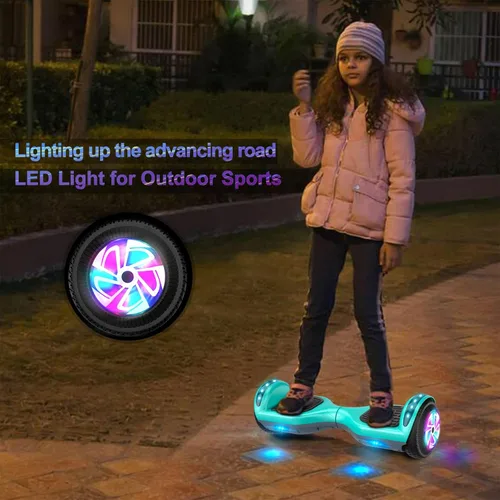 Miniatura 3 de FLYING-ANT Patinete autoequilibrante de 16.51 cm con altavoz y luces LED rojas