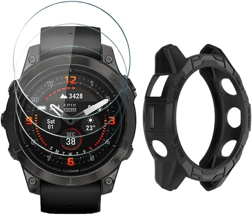 Miniatura 8 de Protector de pantalla de reloj compatible con Garmin Epix Pro de 1.654 pulgadas/Fenix 7S, película de vidrio templado antiarañazos de alta