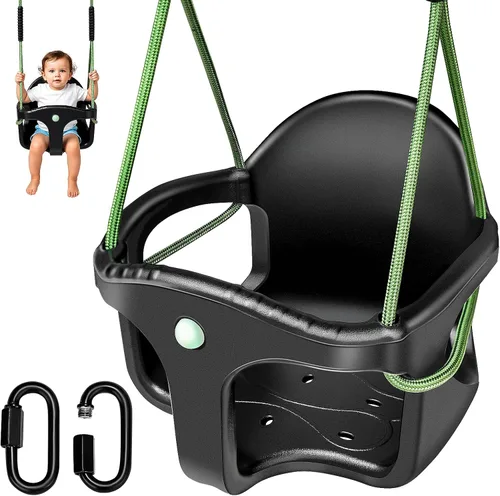 Miniatura 10 de Juego de columpios de plástico de repuesto resistente, con cuerda ajustable antideslizante para colgar en el árbol, accesorios para interiores y Azul