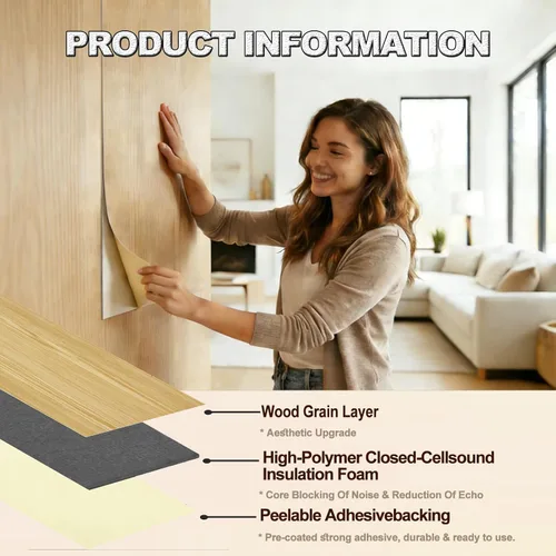 Miniatura 2 de Paneles de espuma a prueba de sonido para paredes: decoración de pared para despegar y pegar, paneles acústicos para decoración del hogar, paneles