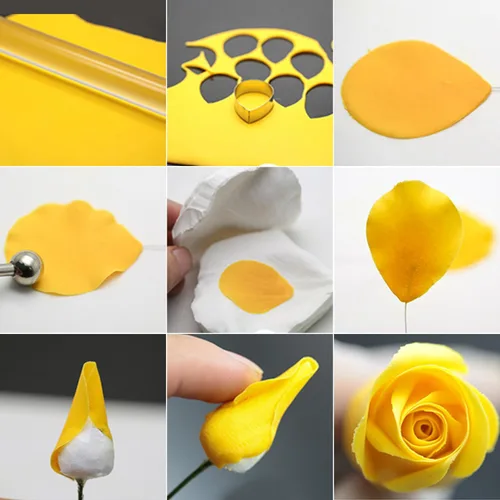 Miniatura 5 de KALAIEN Juego de 31 piezas de cortadores de rosas Austin, moldes de silicona para pétalos de rosa, molde de fondant con vetas, herramienta