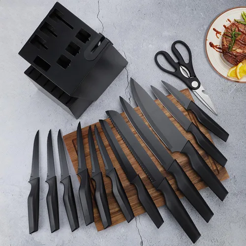 Miniatura 5 de Juego de cuchillos de cocina de 14 piezas con bloque autoafilado, cuchillos ultra afilados de acero inoxidable de alto carbono para cocina, 6