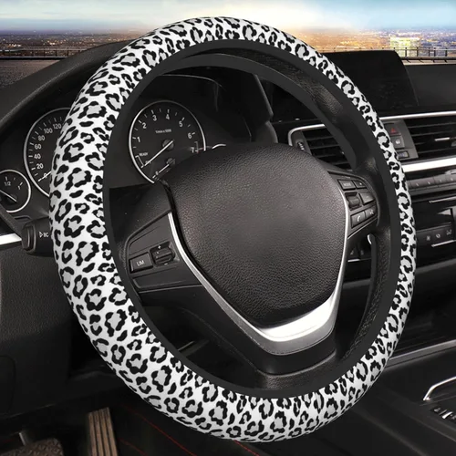 Miniatura 11 de Funda para volante de automóvil, ajuste universal, accesorios para el interior del automóvil para mujeres y hombres, 15 pulgadas, transpirable