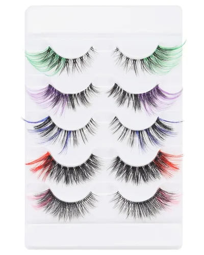 Miniatura 8 de Pestañas Postizas Blancas de Halloween Herramientas de Extensión de Pestañas Blancas para Ojos Anime Cosplay Maquillaje de Aspecto Natural Pestañas
