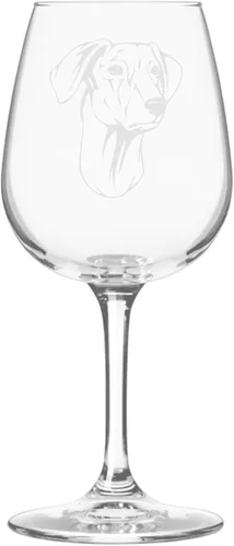 Miniatura 104 de Copa de vino de 12.75 onzas con diseño de perro grabado