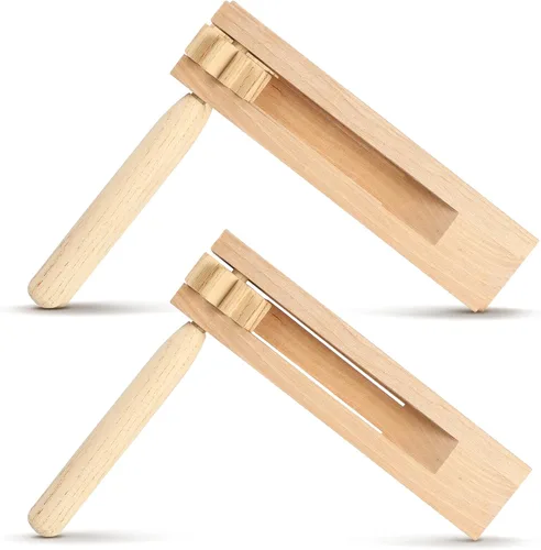Toddmomy Paquete de 2 unidades de molinillo de madera para hacer ruido tradicional de matraca para fiestas de niños, cumpleaños, eventos al aire