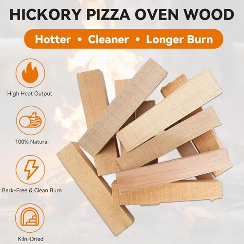 Miniatura 2 de Madera para horno de pizza de nogal hickory de 6 pulgadas, caja de 15 libras – leña seca en horno y sin corteza para hornos de pizza, barbacoa