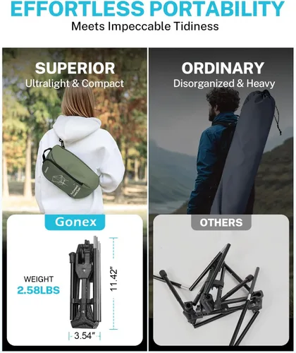 Miniatura 4 de Gonex Silla de Camping Portátil, Silla Plegable Ultraligera Compacta de Mochilero de 5ª Generación Ligera Plegable para Campamento al Aire Libre