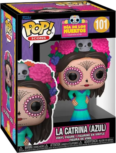 Funko Pop! Icon: Dia De Los Muertos - La Catrina (Azul) - Figura de vinilo coleccionable - Idea de regalo - Producto oficial - Juguetes para niños y