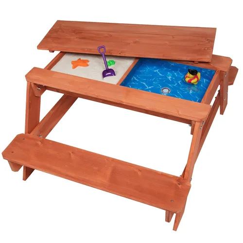 Svan Mesa de picnic 3 en 1 para interiores y exteriores, juego de actividades de arena y agua con parte superior extraíble y drenaje doble para una
