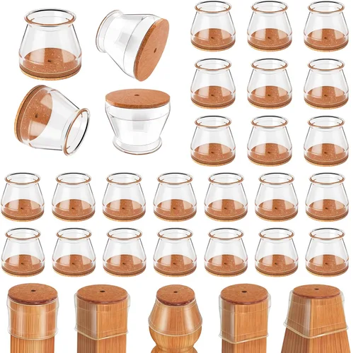 Miniatura 13 de Ansible 36 Pack Protectores de Patas de Silla para Pisos de Madera Dura, Fundas de Silicona y Fieltro, Almohadillas, Tapas, Protegen los Pies