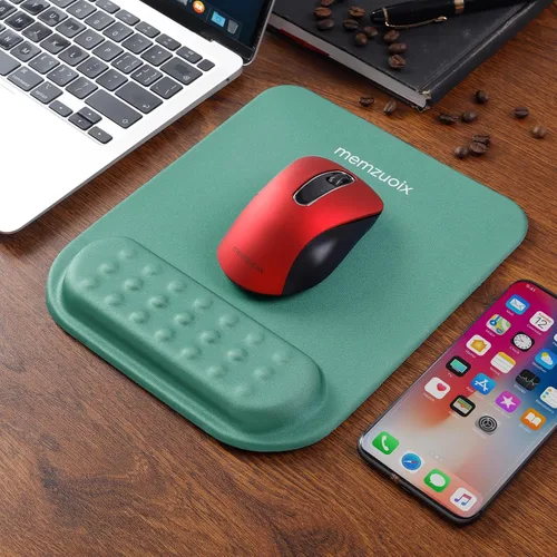 Miniatura 9 de memzuoix Cyan - Alfombrilla de mouse ergonómica con soporte para reposamuñecas, amortiguación de espuma viscoelástica de alta calidad para aliviar