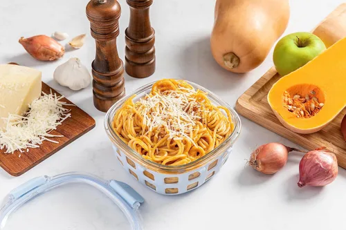 Miniatura 6 de Ello Duraglass - Recipiente de vidrio para preparación de comidas, 4 tazas, con funda de silicona y tapa de plástico hermética sin BPA, apto para 4