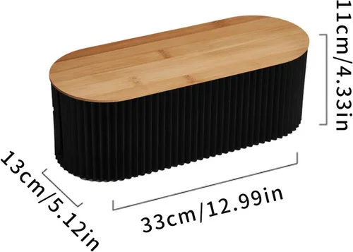 Miniatura 5 de Caja de organización de cables con tapa de madera Caja organizadora de cables grande para ocultar la regleta de alimentación y debajo