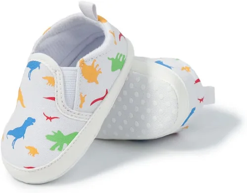 Meckior - Zapatos para recién nacidos, tipo mocasines de lona con suela suave para recién nacidos, bebés, niños y niñas que estén dando sus primeros