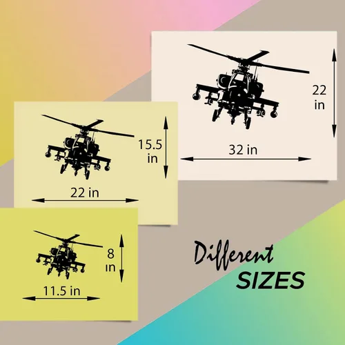 Vinilo de pared para decoración del hogar, calcomanía de arte militar helicóptero mosca niño, niño, guardería, dormitorio, niños, cualquier