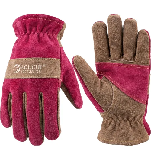 Miniatura 8 de Guantes de trabajo de cuero para hombres y mujeres – Resistente jardinería, patio, soldadura, construcción, agricultura, al aire libre, barbacoa