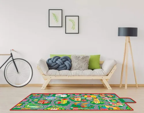 Miniatura 6 de Beetoy - Alfombra de coche de 31.5 x 67 pulgadas, alfombra de juego con carreteras para niños Portátil, antideslizante, alfombra educativa