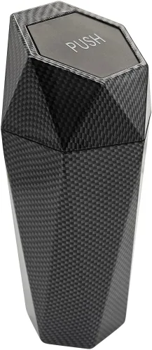 Miniatura 13 de Cubo de basura para automóvil con tapa, mini cubo de basura portátil para automóvil, pequeño diseño de diamante a prueba de fugas, contenedores