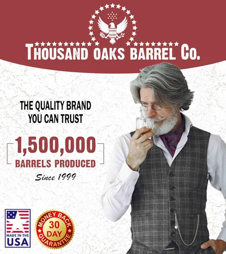 Miniatura 8 de Barril de whisky grabado de 5 galones (20 litros) con soporte de madera, bung y espita - Mini barriles de roble carbonizado de 20 litros para whisky