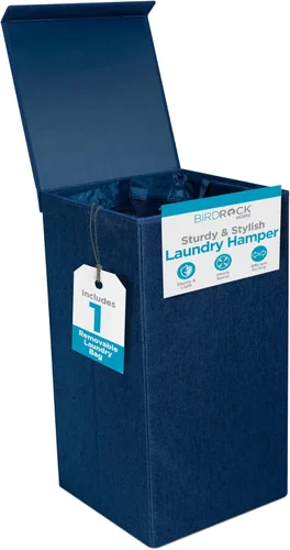 Miniatura 11 de BIRDROCK HOME Cesta de lavandería con tapa, bolsas extraíbles para clasificar ropa, cesta de lavandería seccionada para dormitorio y baño, Marrón