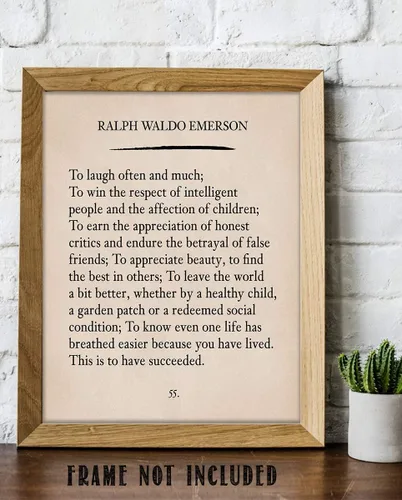 Miniatura 7 de AMERICAN LUXURY GIFTS Cita de Ralph Waldo Emerson con texto en inglés «To Laugh Often and Much Ralph Waldo Emerson», arte de pared poético