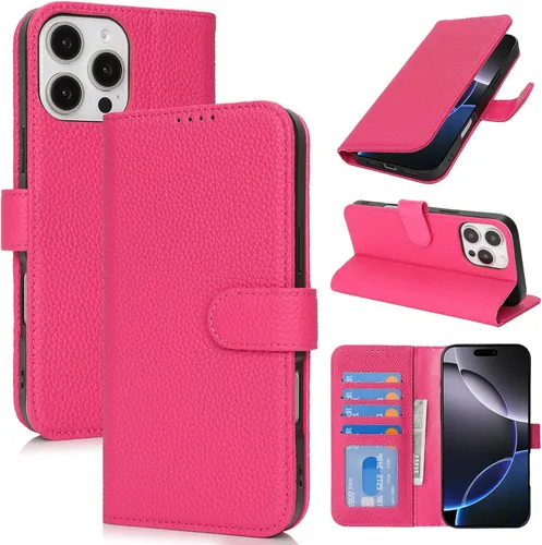 Miniatura 104 de Zouzt Funda para iPhone 11 de 6.1 pulgadas de piel auténtica con 4 ranuras para tarjetas, tarjetero con bloqueo RFID, tapa magnética, función atril