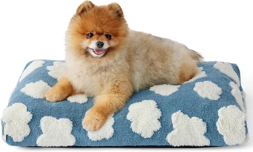 Miniatura 12 de LE SURE - Cama pequeña para perro con espuma triturada gruesa, cama para interiores con funda afelpada extraíble y base antideslizante, verde