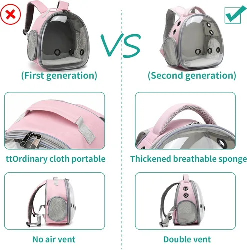 Miniatura 4 de Mochila Portátil de Viaje para Mascotas Transportadora Bolsa para Hámster Conejillo de Indias Pájaro Perro Pequeño Gato Tortuga Transportadora Jaula