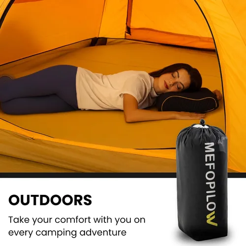 Miniatura 7 de Almohada de viaje de espuma viscoelástica con funda lavable y bolsa de transporte, almohada de cuello compacta, suave y transpirable para avión