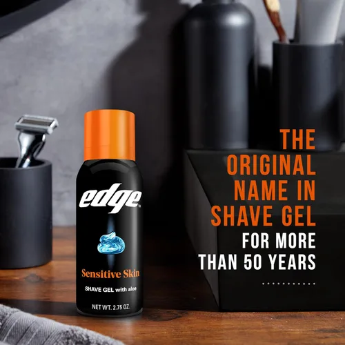 Miniatura 6 de Edge Gel de afeitado para hombres, piel sensible con aloe, (paquete de 12) - Gel de afeitado para hombres que hidrata, protege y calma para ayudar a