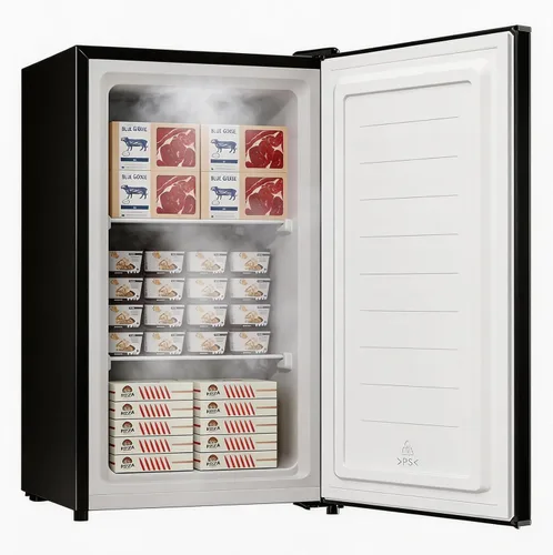 Miniatura 14 de BANGSON - Congelador vertical de 1.1 pies cúbicos, mini congelador con estante removible, mini congelador de una sola puerta para el Negro