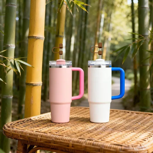 Miniatura 5 de 6 piezas de cubierta de pajita de silicona compatible con Stanley 30 y 40 Oz Accesorios para vaso Toppers de pajita marrón Reutilizable para taza
