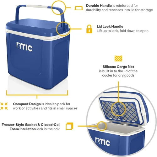 Miniatura 3 de RTIC Hielera Personal para Viaje por Carretera de 8 QT, Pequeña, Compacta, Aislada, Caja de Hielo Portátil para Comida, Bebida, Bebidas, Playa, Luz