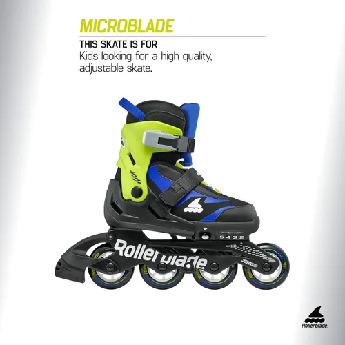 Miniatura 2 de Rollerblade Microblade - Patines en línea ajustables para niños, para jóvenes, rendimiento juvenil