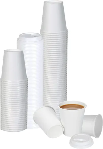Miniatura 15 de Tapas de taza de café, tapa de cúpula para tazas de 10/24 onzas, vasos de papel, color negro, 50 unidades [no incluye tazas]